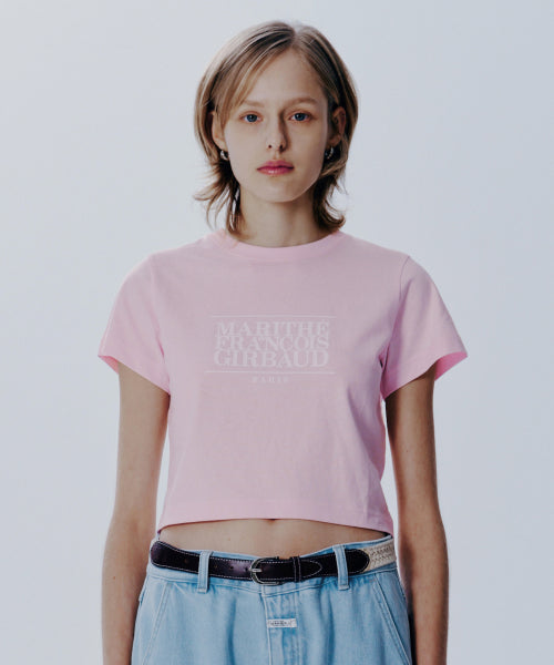 W CLASSIC LOGO CROP TEE - 11 COLORS PINK