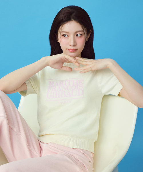 W CLASSIC LOGO HALF KNIT - 3 COLORS IVORY