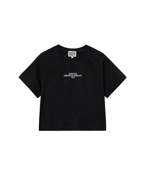W LETTERING LOGO CROP TEE - 4 COLORS BLACK