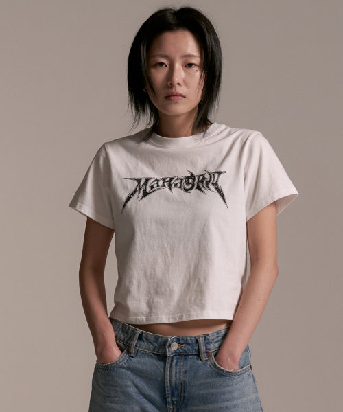FLAME LOGO CROP TEE - 2 COLORS WHITE