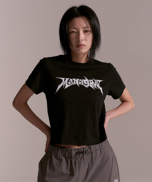 FLAME LOGO CROP TEE - 2 COLORS BLACK