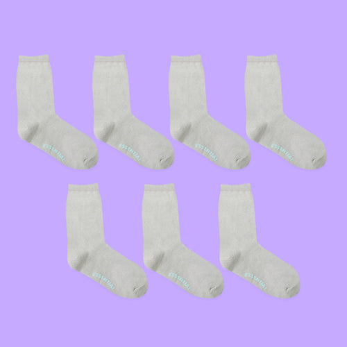7-PACK UNISEX ESSENTIAL MID SOCKS - 5 COLORS GREY