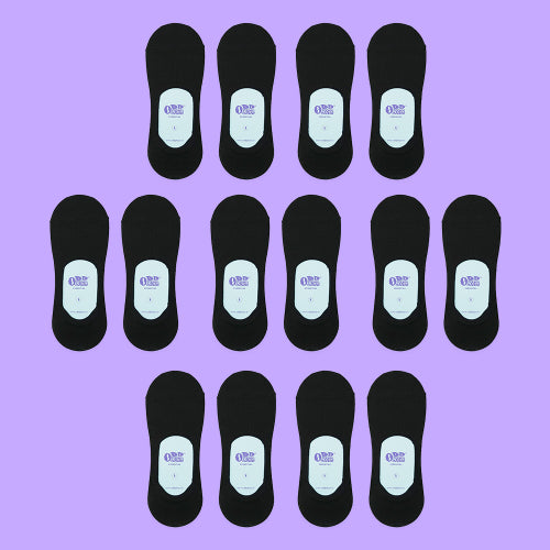 7-PACK UNISEX ESSENTIAL NO-SHOW SOCKS - 4 COLORS BLACK