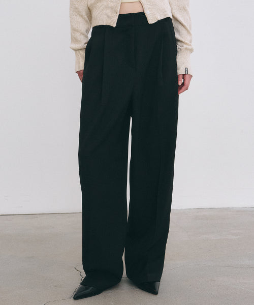 MINIMAL CLASSIC LOOSE FIT SLACKS #徐睿知同款! - 3 COLORS BLACK