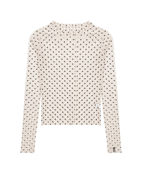 NICOLE LABEL SEE-THROUGH DOTS TOPS #徐睿知同款! - 2 COLORS SILVER