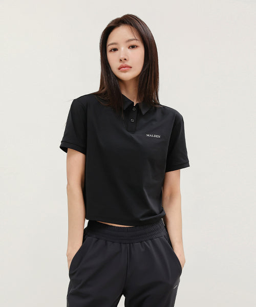 WOMEN AIRIES POLO SHORT SLEEVE BLACK