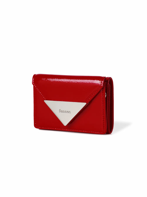 CRINKLE TRIANGLE TRIPLE WALLET - 7 COLORS RED