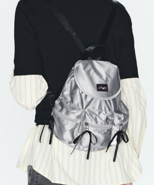 BERRY POCKET BACKPACK CHECK - 3 COLORS SILVER