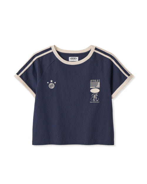 ATHLETE STRIPE HALF T SHIRTS - 5 COLORS NAVY