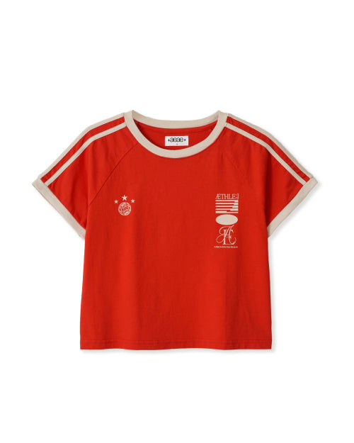 ATHLETE STRIPE HALF T SHIRTS - 5 COLORS RED