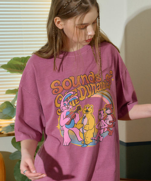 HOPPI TRIO PIGMENT SHORT SLEEVE TEE - 2 COLORS DUSTY PINK