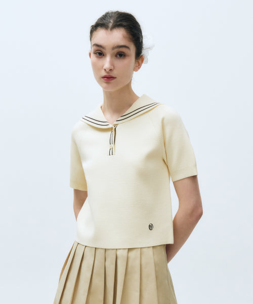 W MARINE SAILOR HALF KNIT - 3 COLORS IVORY