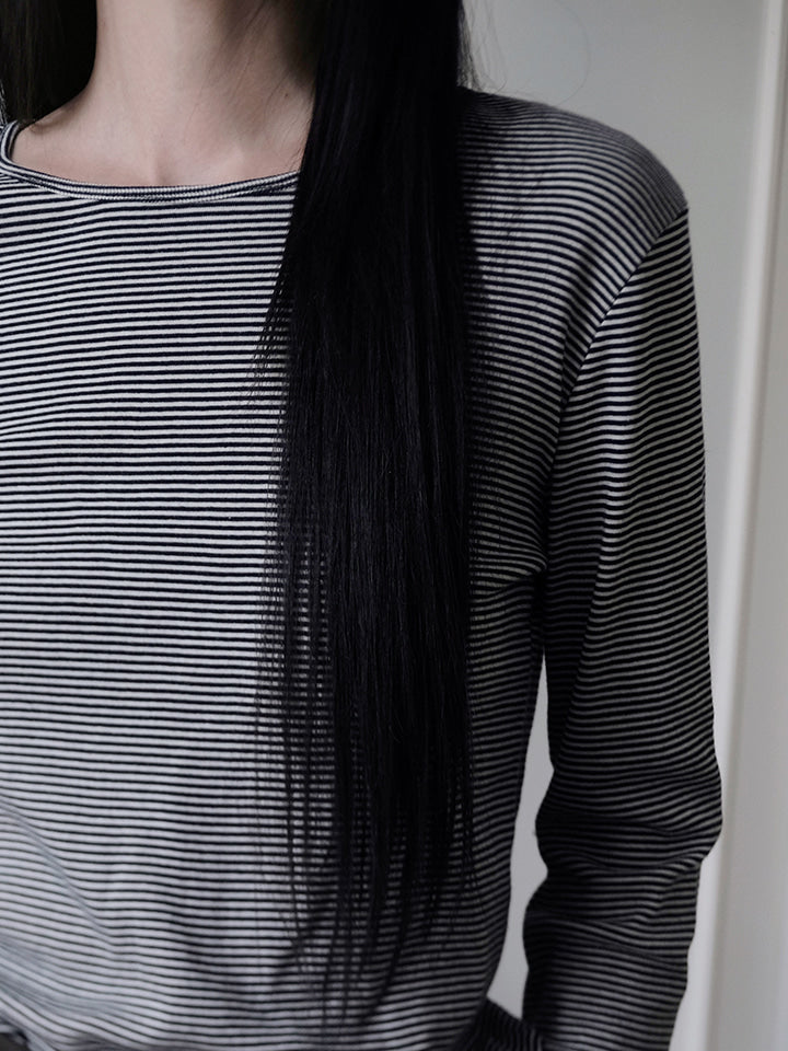 COW LAYERED PIN-STRIPE TEE - 6 COLORS