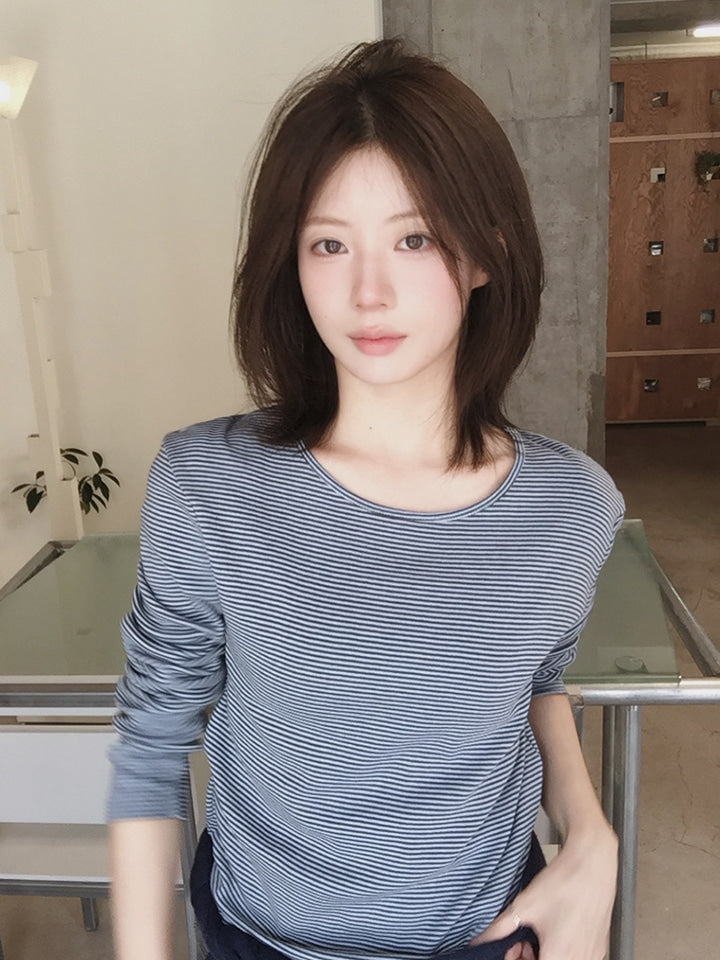 COW LAYERED PIN-STRIPE TEE - 6 COLORS