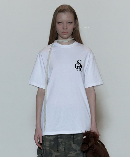 FLOCKING SYMBOL LOGO TEE - 3 COLORS WHITE