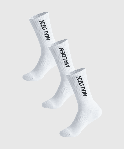 3-PACK LETTERING CREW SOCKS - 2 COLORS WHITE