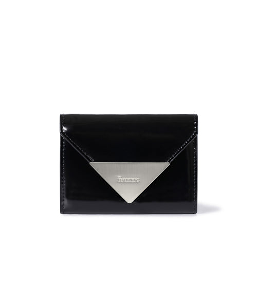 LACQUER TRIANGLE WALLET MATT BLACK