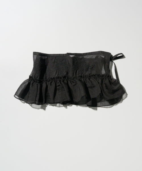 PEEKABOO MICRO SHEER SKIRT RAW - 2 COLORS AS SHOWN
