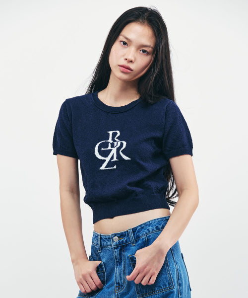 BOUCLE SYMBOL LOGO SHORT SLEEVE KNIT - 3 COLORS