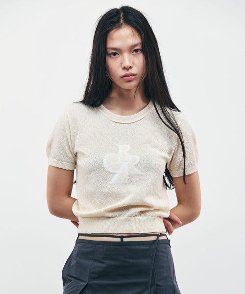 BOUCLE SYMBOL LOGO SHORT SLEEVE KNIT - 3 COLORS