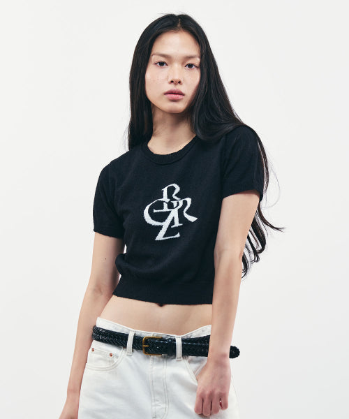 BOUCLE SYMBOL LOGO SHORT SLEEVE KNIT - 3 COLORS