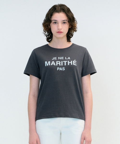 W JE NE LA LOGO TEE - 3 COLORS CHARCOAL