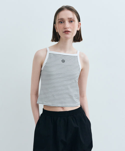 W COLOR BLOCK SQUARE NECK SLEEVELESS - 3 COLORS AS SHOWN