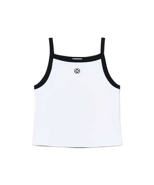 W COLOR BLOCK SQUARE NECK SLEEVELESS - 3 COLORS WHITE