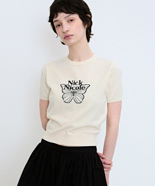 MINI BUTTERFLY SIGNATURE HALF KNIT #徐睿知同款! - 3 COLORS CREAM