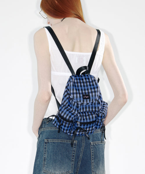 BERRY POCKET BACKPACK CHECK - 3 COLORS BLUE