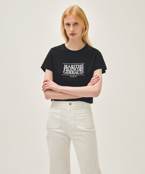 W CLASSIC LOGO CROP TEE - 11 COLORS BLACK