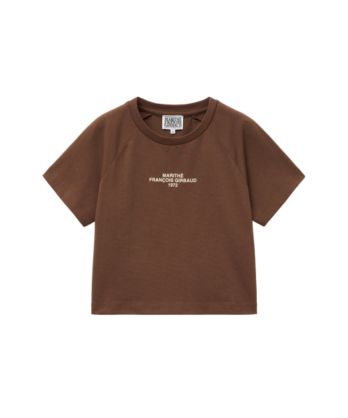 W LETTERING LOGO CROP TEE - 4 COLORS BROWN