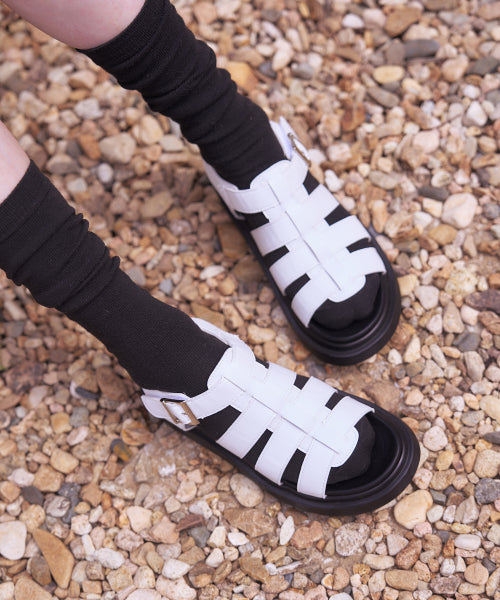 VELCRO FISHERMAN PLATFORM SANDAL WILLA WHITE