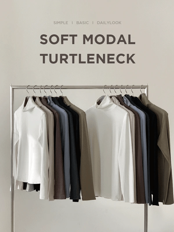 #SLOWMADE.SOFT MODAL TURTLENECK (Slim Fit/Basic Fit) - 7 Colors