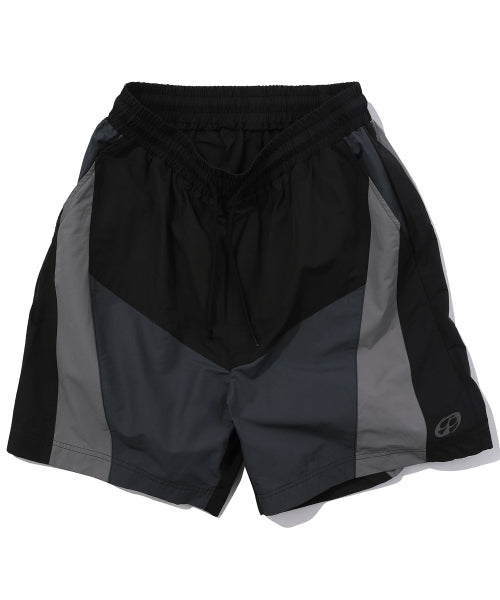 MIXED NYLON PANTS BLACK