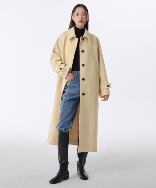WOMENS CASHMERE BLEND BALMACAAN ROBE COAT #韓韶禧同款! - 8 COLORS BUTTER