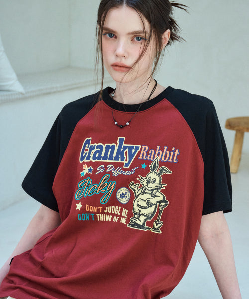 RAGLAN SHORT SLEEVE TEE BURGUNDY