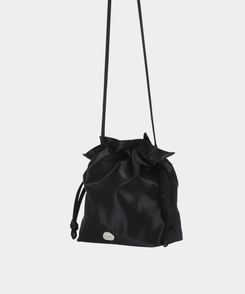 HYSSOP SATIN BUCKET CROSSBODY BAG - 4 COLORS BLACK
