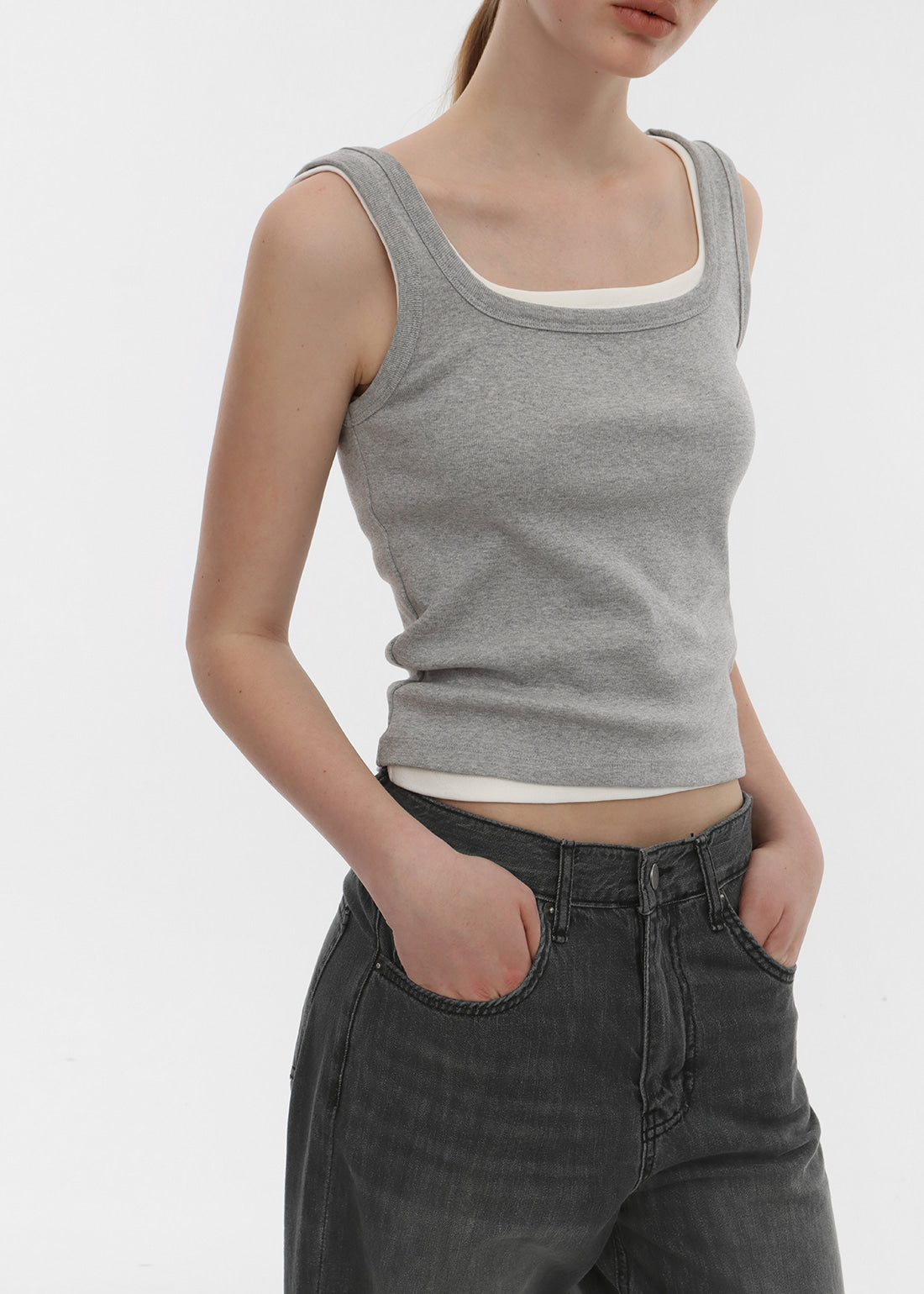 STANDARD WIDE SQUARE NECK TANK 13