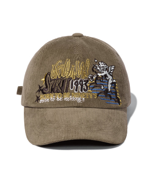 ANGEL CORDUROY BALL CAP - 4 COLORS BEIGE