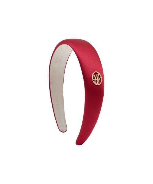 CIRCLE LOGO SATIN HAIR BAND RED