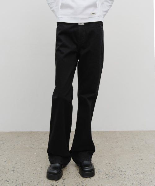 W SLIM BOOT CUT DENIM PANTS BLACK