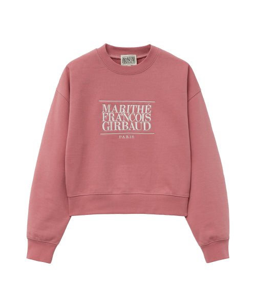 W CLASSIC LOGO CROP SWEATSHIRT PINK