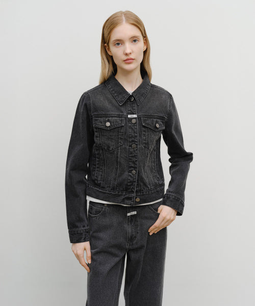 W DENIM TRUCKER JACKET - 2 COLORS BLACK