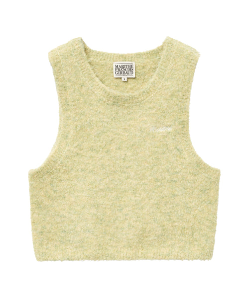 W LAYERED KNIT VEST - 2 COLORS GREEN