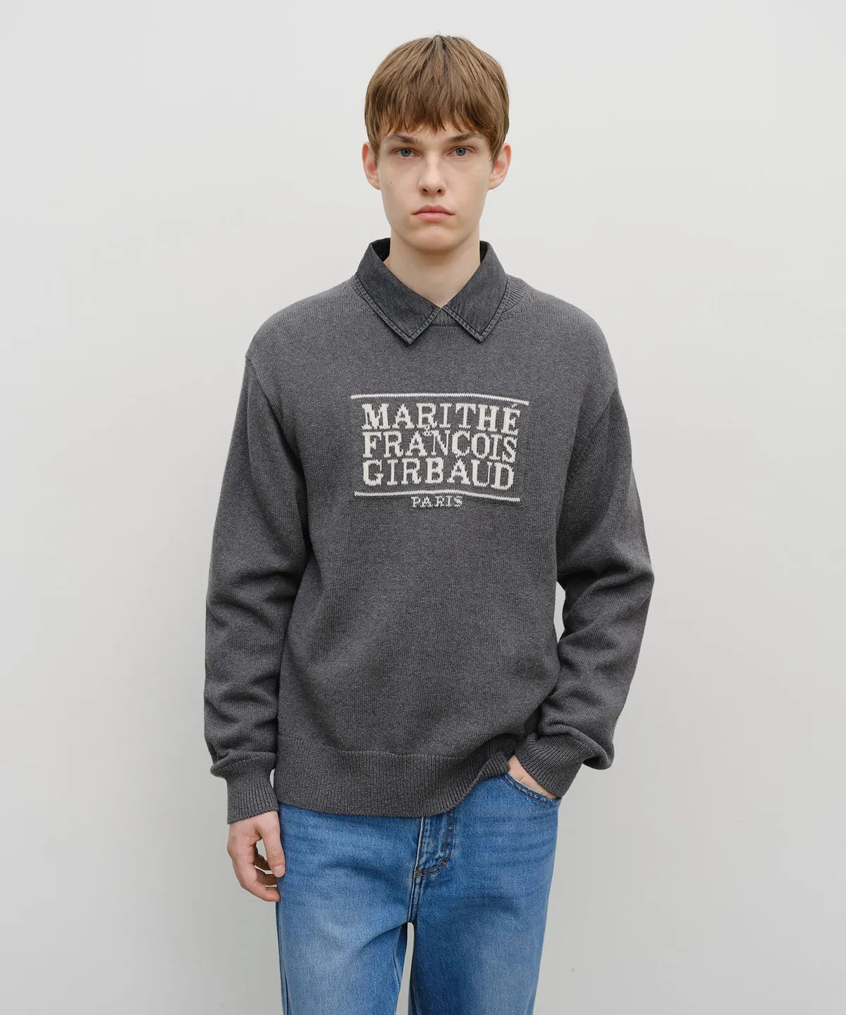 CLASSIC LOGO KNIT PULLOVER charcoal