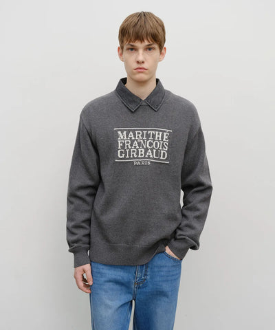 CLASSIC LOGO KNIT PULLOVER charcoal