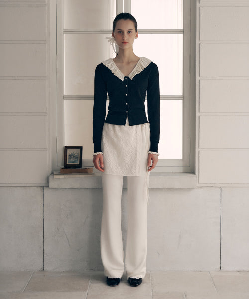 LACE LAYERED PANTS - 3 COLORS IVORY