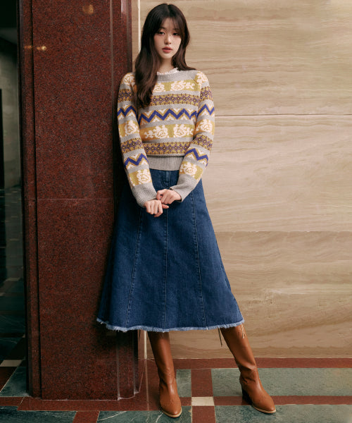 MERMAID DENIM SKIRT DEEP BLUE