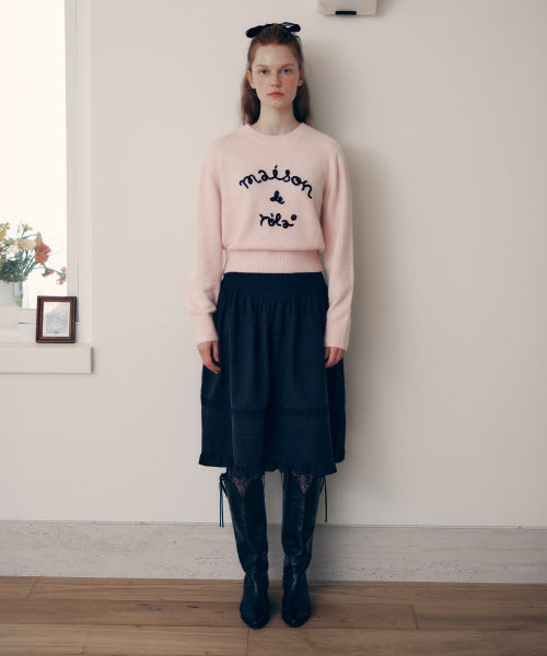 PEASANT MIDI SKIRT - 2 COLORS BLACK